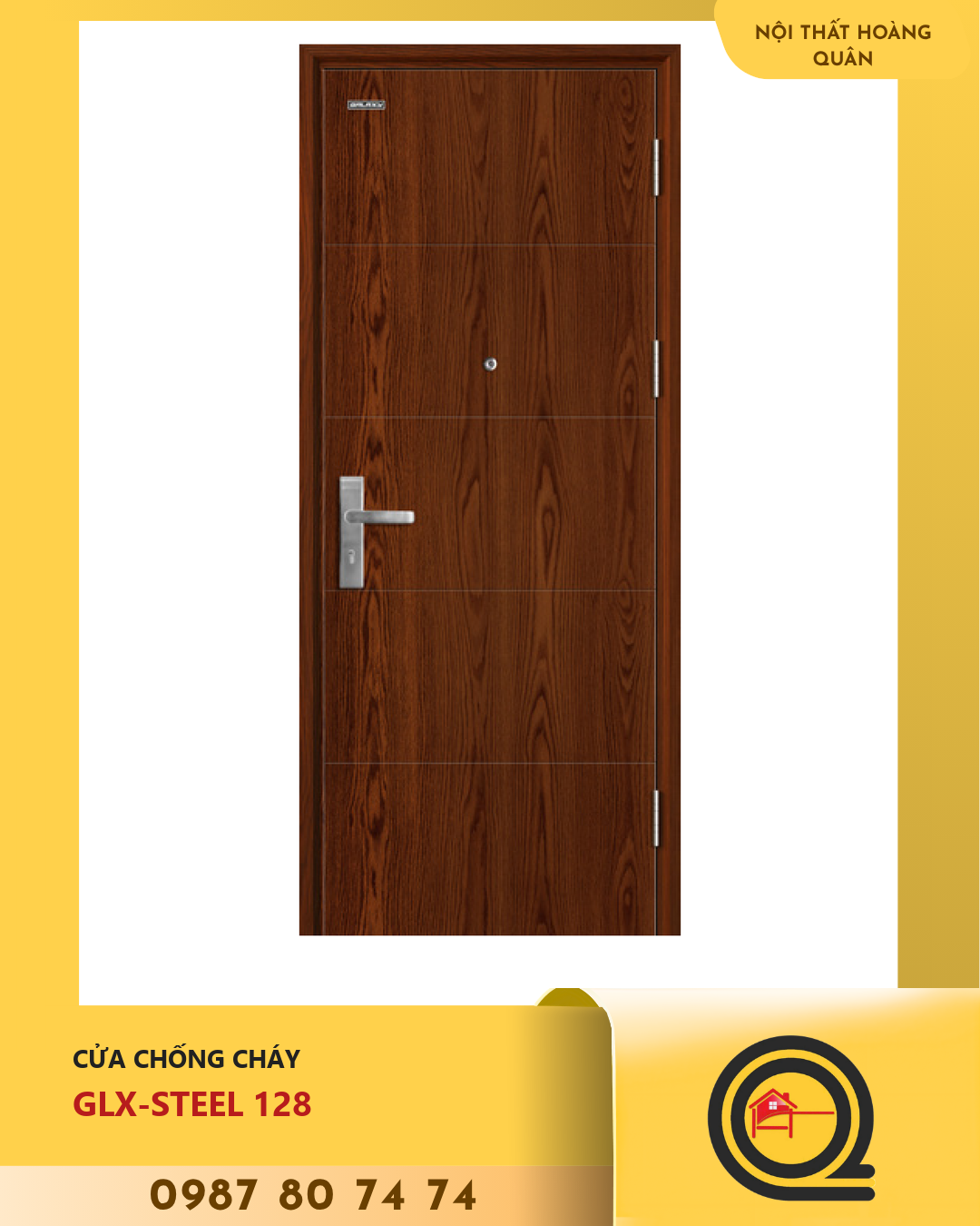 Cửa Thép Vân Gỗ GLX-STEEL 128